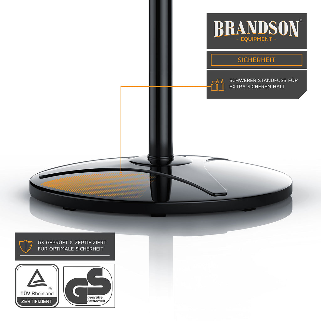 Brandson - Standventilator mit Fernbedienung Standlüfter - Ventilator höhenverstellbarer Standfuß - Neigungswinkel verstellbar - 50W - 3 verschiedene Geschwindigkeitsstufen - Oszillationsfunktion 80°