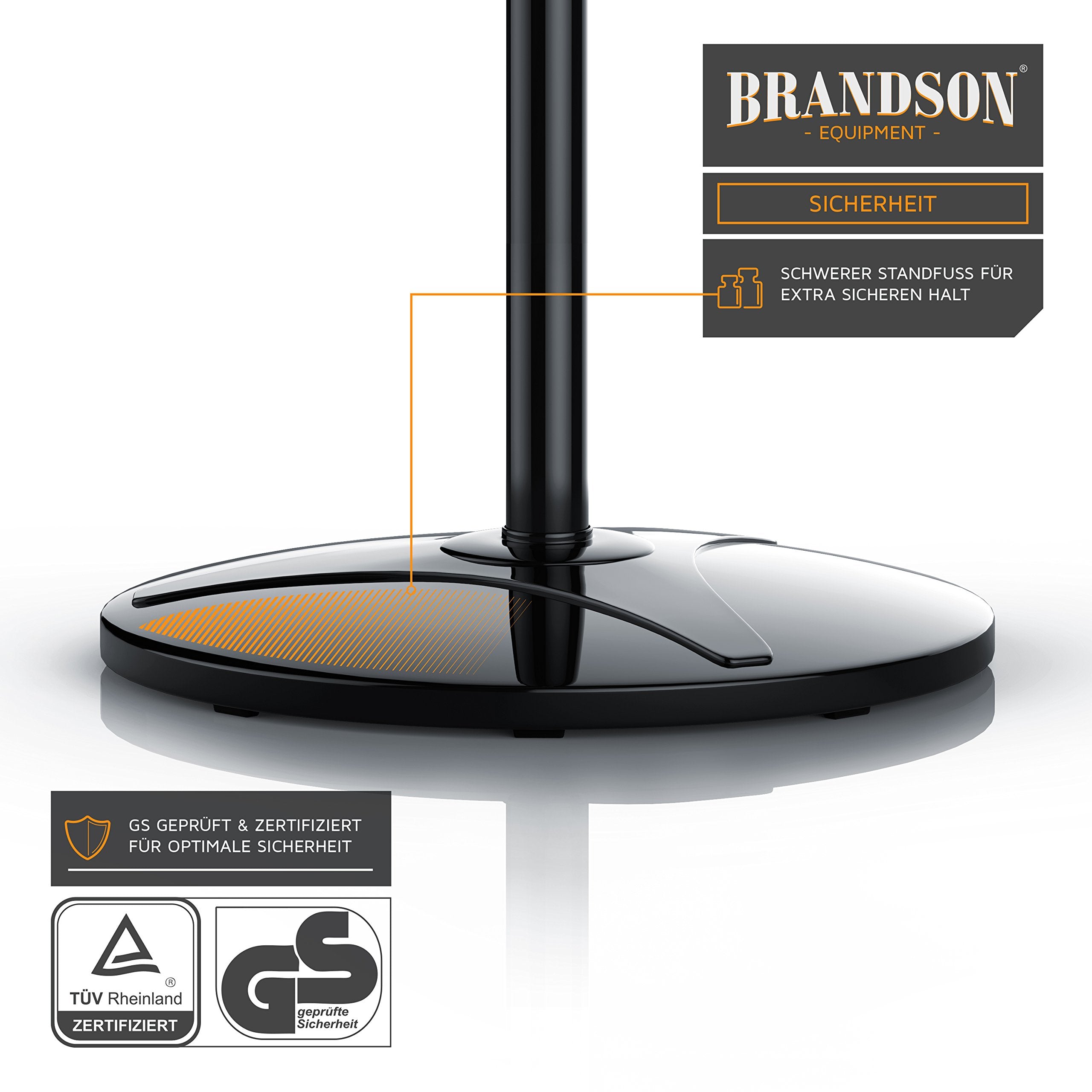 Brandson - Standventilator mit Fernbedienung Standlüfter - Ventilator höhenverstellbarer Standfuß - Neigungswinkel verstellbar - 50W - 3 verschiedene Geschwindigkeitsstufen - Oszillationsfunktion 80°