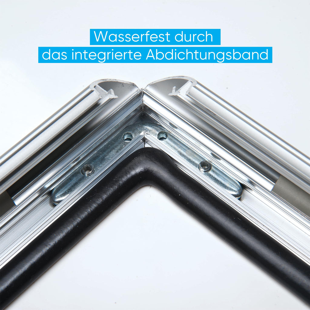 FRANKEN Wechselrahmen, Outdoor A1 Plakatrahmen, Aluminium-Klapprahmen 25 mm breit, Info-Rahmen für den Außenbereich von öffentlichen Einrichtungen, Schulen, Restaurants oder Hotels, BS1704