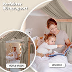 lilimaus Hausbett Himmel [in 12 Farben] Betthimmel Hausbett aus 100% Baumwolle Musselin - Stoffhimmel für Hausbett Deko Mädchen & Jungen - Himmel für Hausbett Kinder - Bett Vorhang Kinderbett