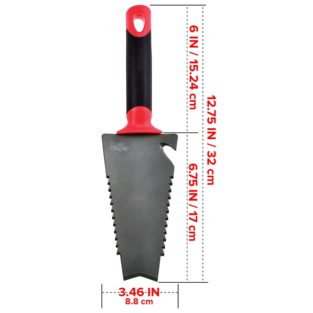 Radius Garden 16011 Root Slayer Carbon Stahl Hand Schaufel rot