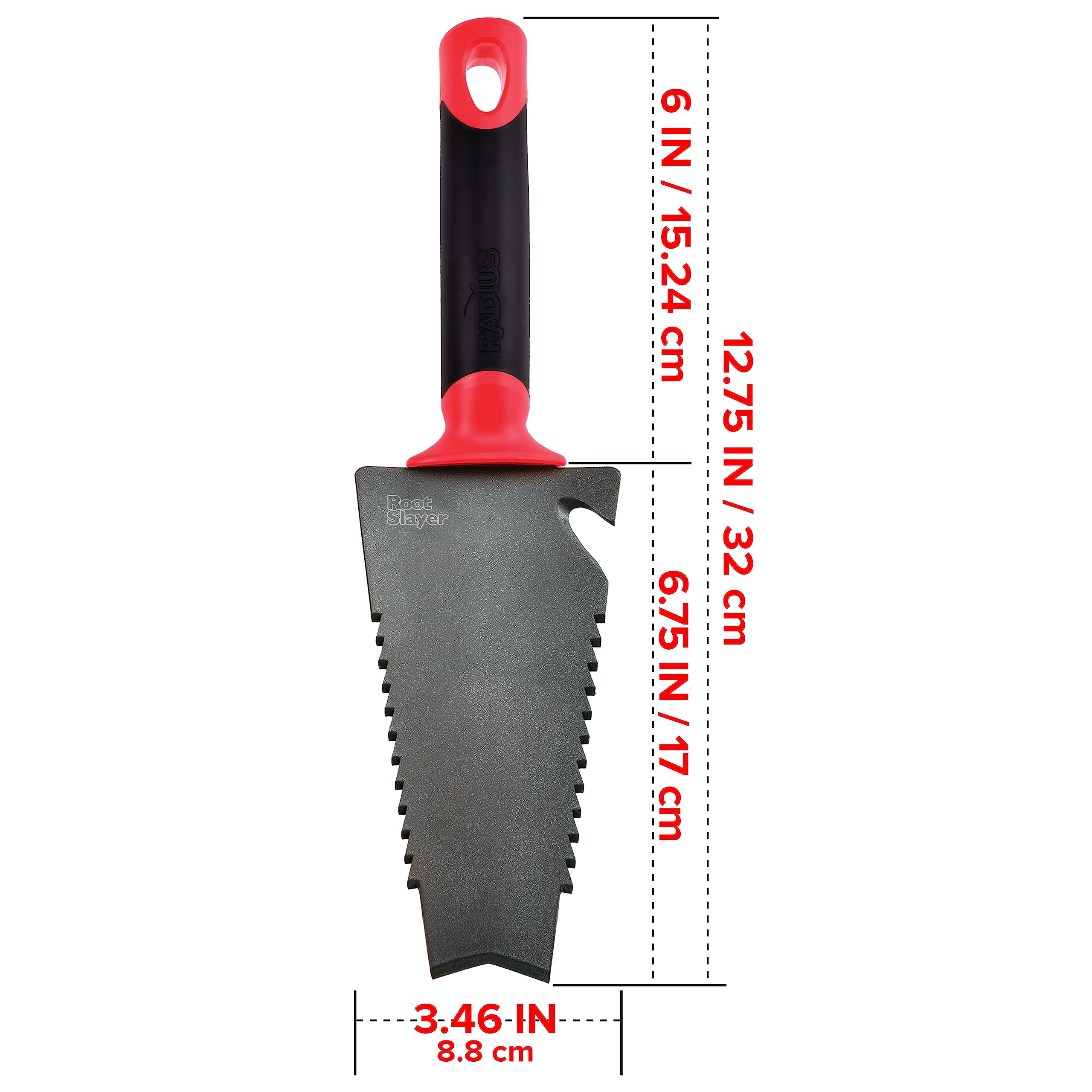 Radius Garden 16011 Root Slayer Carbon Stahl Hand Schaufel rot