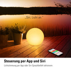 Eve Flare (Apple Home) – Tragbare smarte LED-Kugelleuchte, wasserbeständig, weißes & farbiges Licht, 90 lm, Ø 25 cm, dimmbar, keine Bridge nötig, Bluetooth & Thread, App-Steuerung