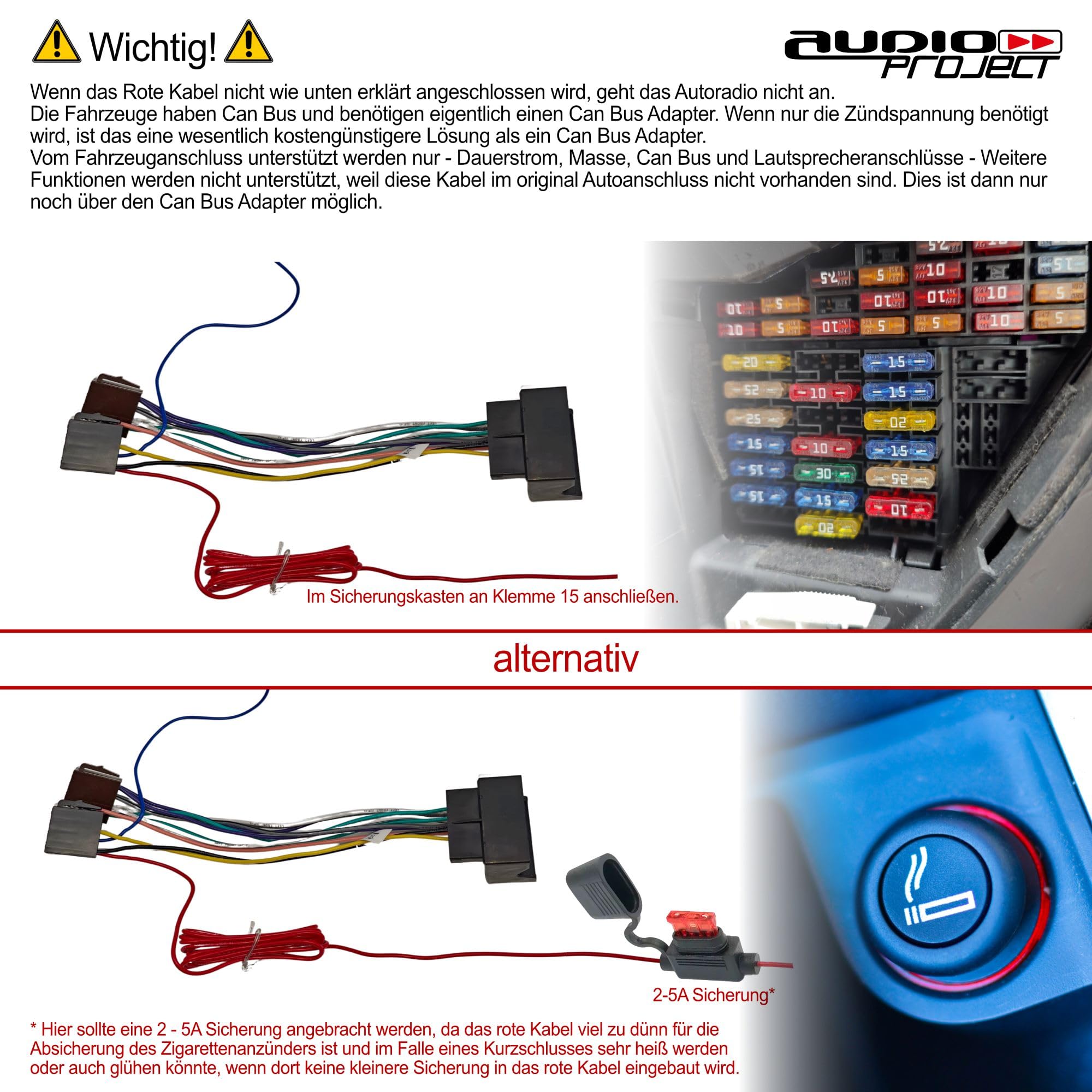 Audioproject A123 - Autoradio Einbau Set kompatibel für VW Golf V Touran Passat 3C Caddy Skoda Octavia Seat Radioblende Radioadapter 2 x Antennenadapter Fakra ISO DIN Fach