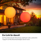 Eve Flare (Apple Home) – Tragbare smarte LED-Kugelleuchte, wasserbeständig, weißes & farbiges Licht, 90 lm, Ø 25 cm, dimmbar, keine Bridge nötig, Bluetooth & Thread, App-Steuerung