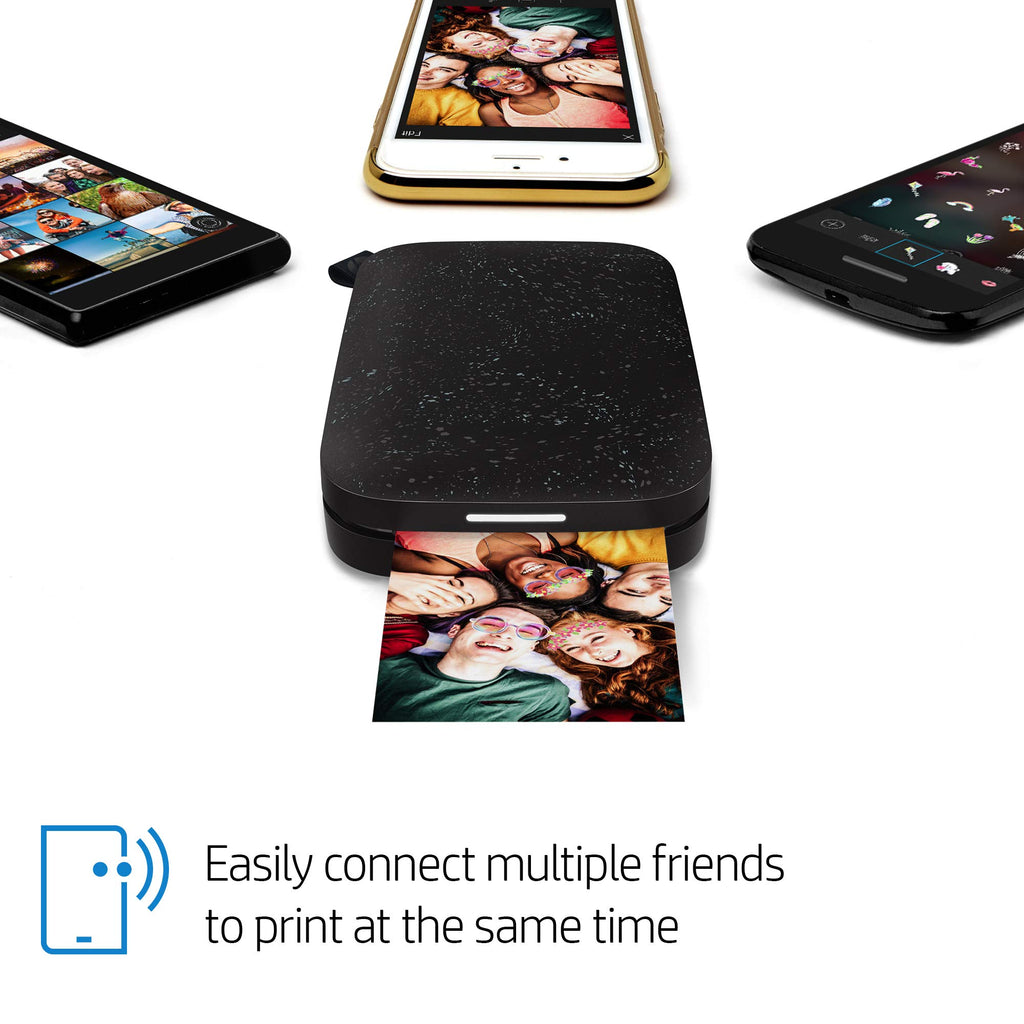 HP Sprocket Portable 2x3 Zoll Sofortbilddrucker (Schwarz) Zink-Papierbündel