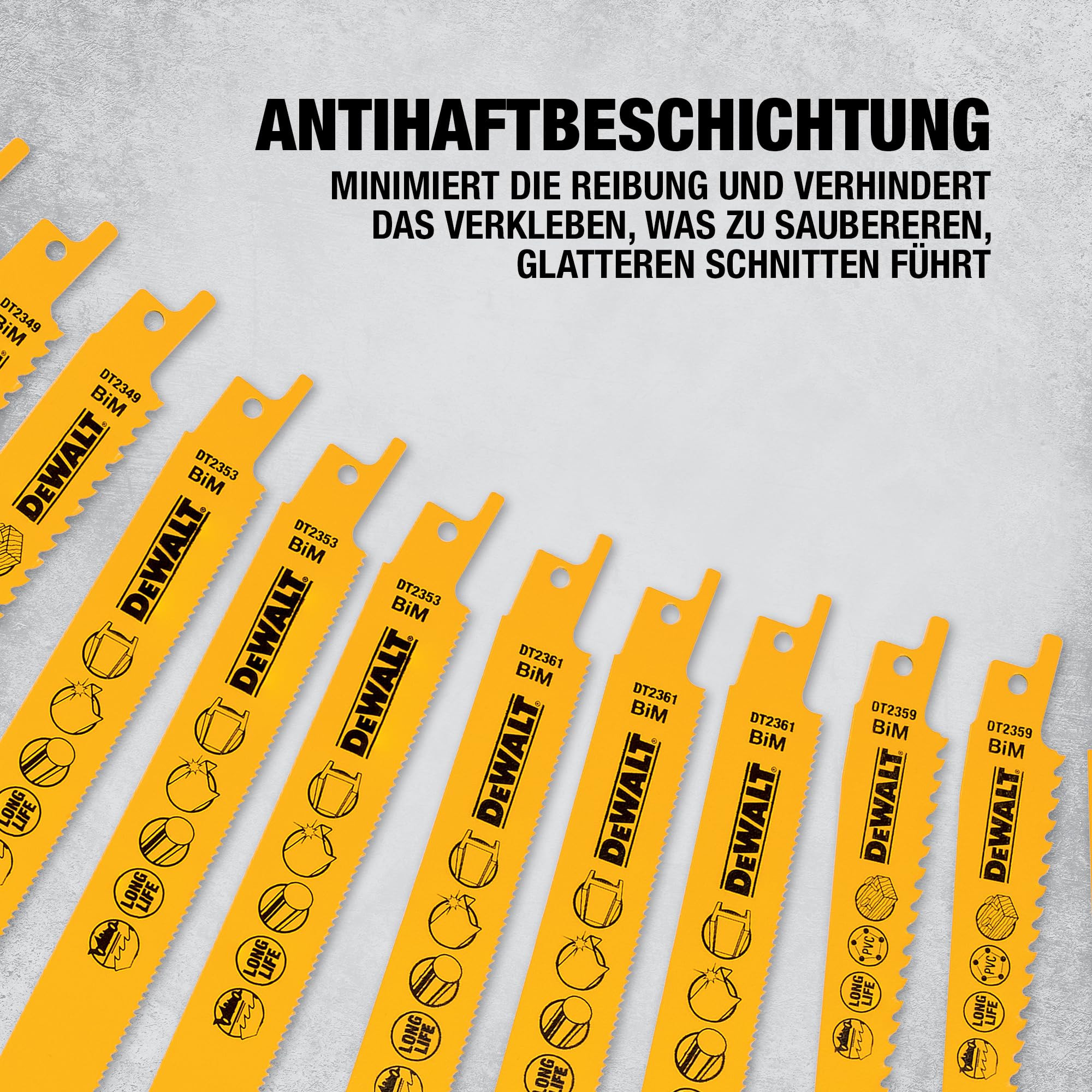 DEWALT 12-tlg. Säbelsägeblätter Set mit Aufbewahrungs-Box, DT2445-QZ