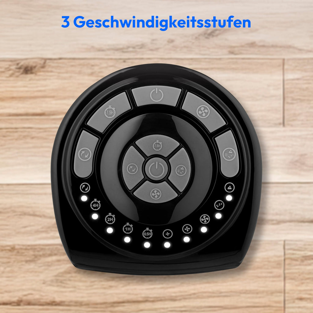 MEDION E11 TF Turmventilator mit Fernbedienung (3 Geschwindigkeitsstufen, leiser Schlafmodus, 45 Watt Leistung, 60° horizontale Oszillation, Timer, MD12067) schwarz
