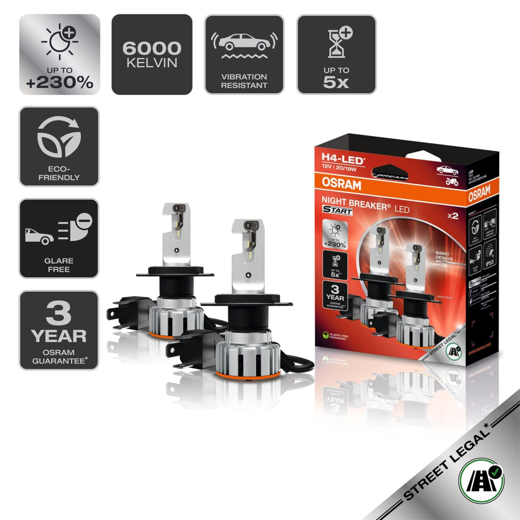 Osram Night Breaker Led Start H4 Straßenzulassung LichtleistungPlus Autofahrerinnen