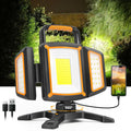 SYLSTAR LED Strahler Akku 30W, 3000LM Super Hell Baustrahler mit Magnet, 5 Lichtmodi und Powerbank, Drehbare Tragbare Wasserdichte Wiederaufladbare Arbeitsleuchte für Garage, Werkstatt