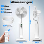 KESSER® Stand-Ventilator Frosty mit Wasser Ultraschall-Sprühnebel Wasserkühlung, inkl. Fernbedienung Timer-Funktion, Luftbefeuchter Leise, Nebelfunktion, Standventilator, Weiß