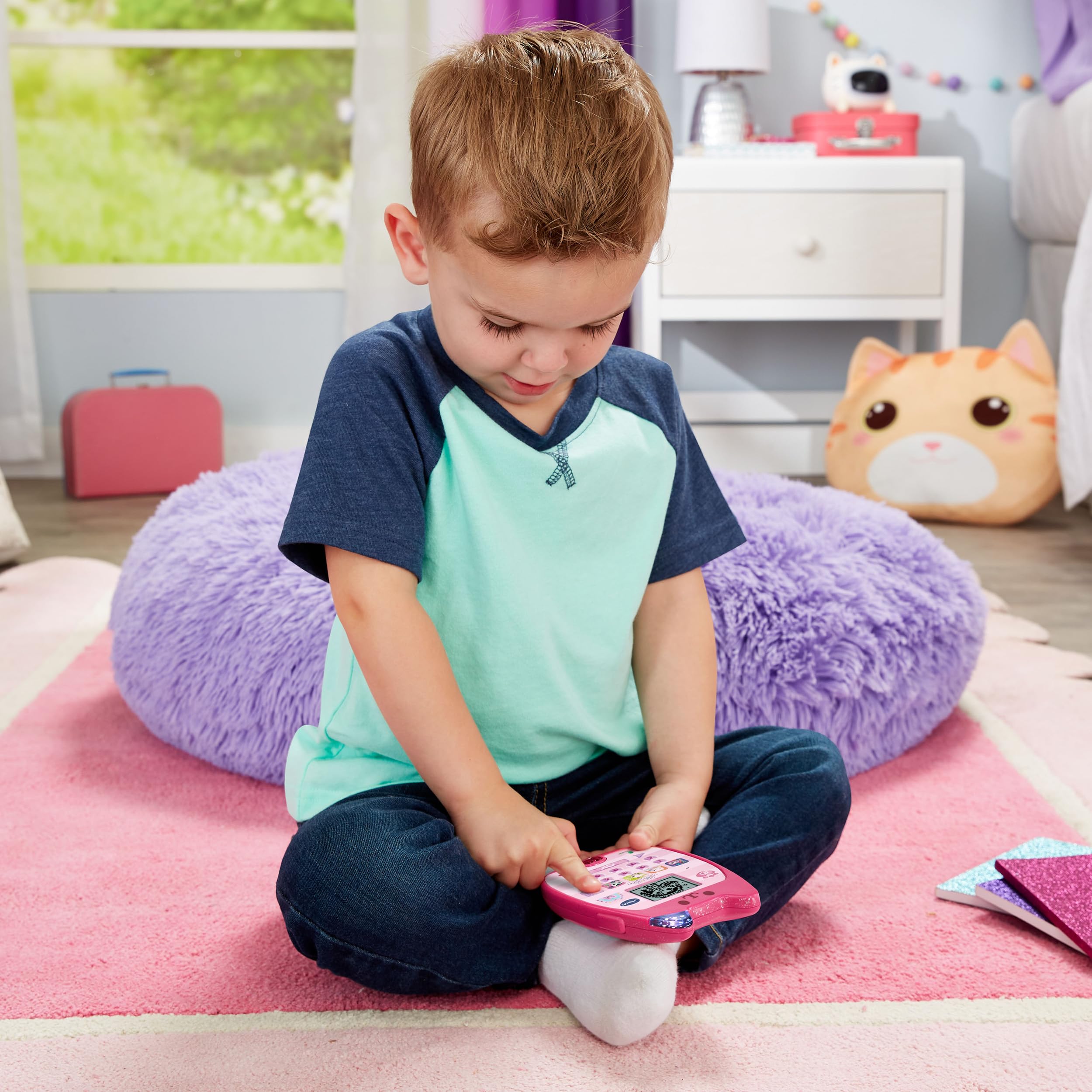 Vtech Gabby's Dollhouse Lernhandy – Spielzeugtelefon mit den Originalstimmen von Gabby und Panda Pfötchen und spannenden Lernspielen – Für Kinder von 3-6 Jahren