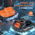 Protmex Poliermaschine Auto Akku - 6 Variable Geschwindigkeit Auto Politur Set 2800-5500RPM 21 PCS Aufsätze, 2 x 21 V 1,5 Ah Akku Poliermaschine für Auto Autopflege Polieren Wachsen Kratzerentfernung