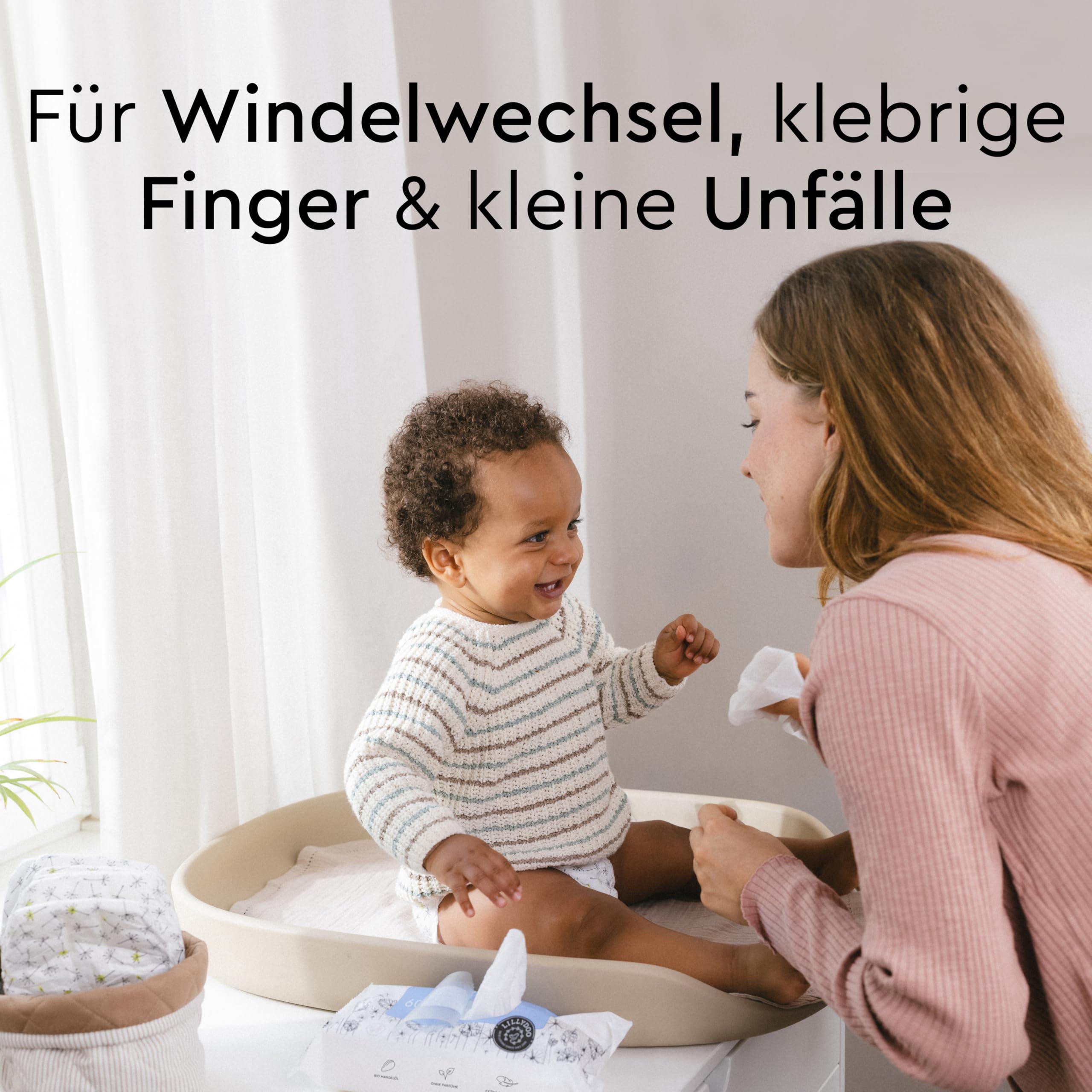 LILLYDOO Baby Feuchttücher mit 99% Wasser, 600 Stück (10 x 60), 100% plastikfreies Tuch, ohne Parfüme & mild wie Watte und Wasser