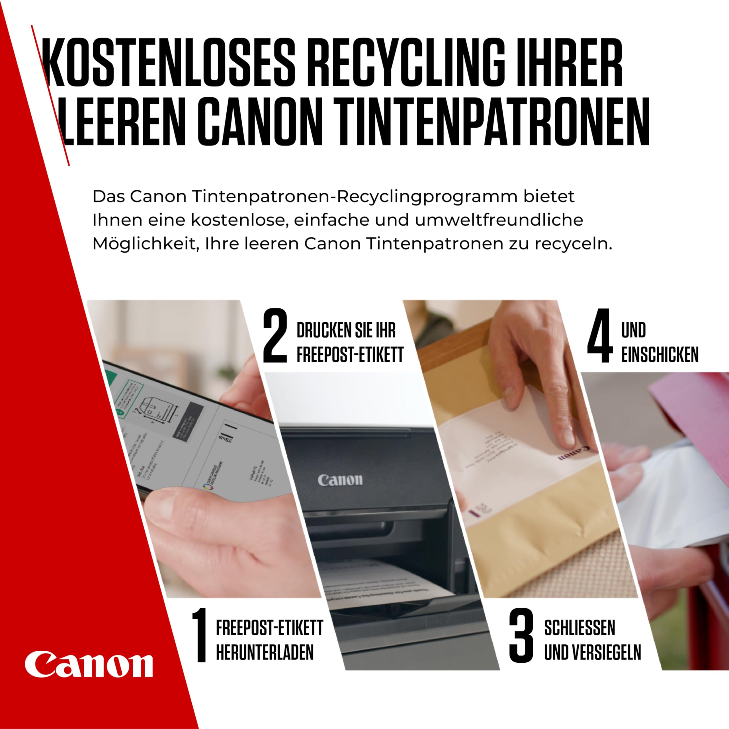 Canon Tinte & Papier Multipack - PG-560XL/CL-561XL Original Drucker Tintenpatronen 2er Pack (1 x Schwarz XL, 1 x Farbe XL druckerpatronen) & 4x6 Fotopapier (50 x Blatt)