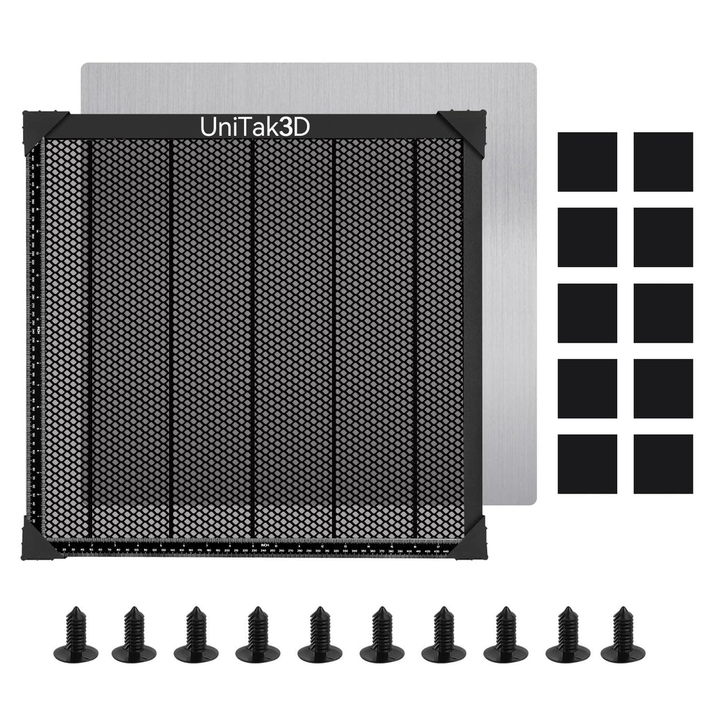 UniTak3D Honeycomb Wabentisch für Laser Graviermaschine 500x500mm for XTool D1/D1 Pro/S9/S10/S30 Pro/RAY5 Engraver Desktop Protection with Aluminiumplatte Working Area 460x460mm
