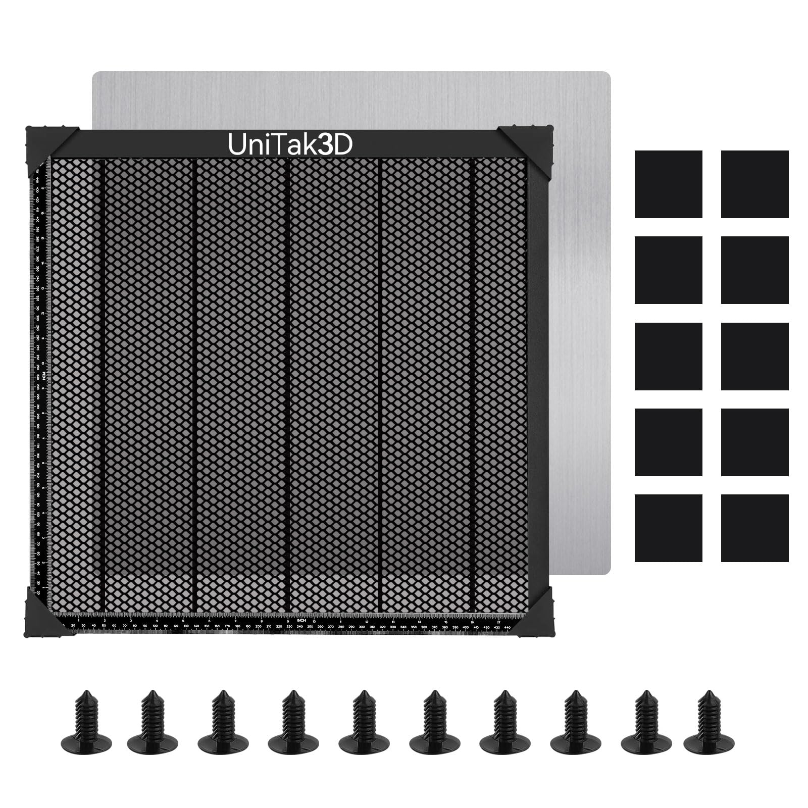 UniTak3D Honeycomb Wabentisch für Laser Graviermaschine 500x500mm for XTool D1/D1 Pro/S9/S10/S30 Pro/RAY5 Engraver Desktop Protection with Aluminiumplatte Working Area 460x460mm