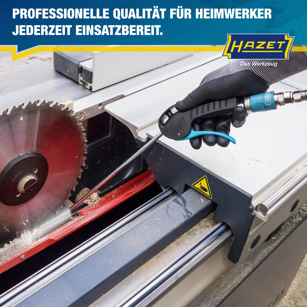 HAZET Ausblaspistole 9040P-2 I 280 mm gerade, lange Düse, 6 bar Betriebsdruck mit ergonomischem Handgriff I für ein schnelles Entfernen von Spänen oder anderen Fremdkörpern