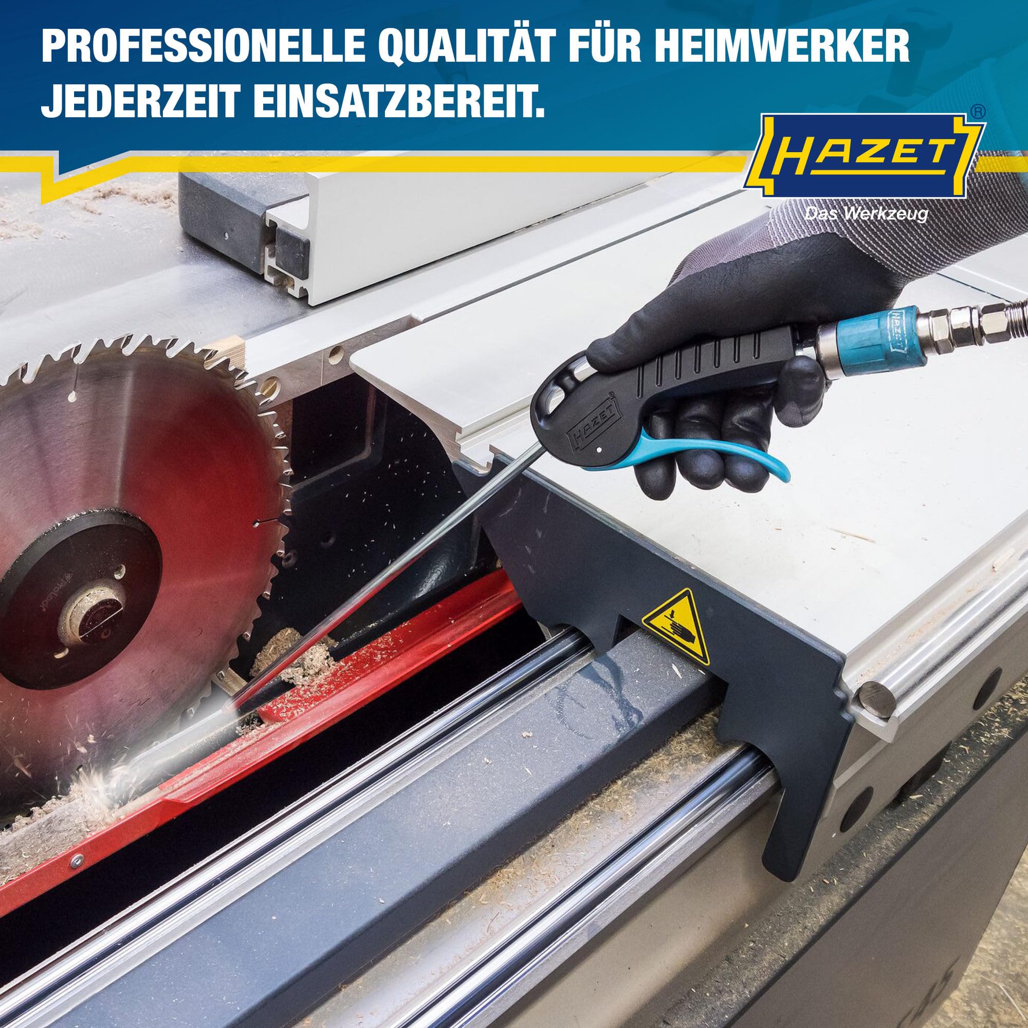 HAZET Ausblaspistole 9040P-2 I 280 mm gerade, lange Düse, 6 bar Betriebsdruck mit ergonomischem Handgriff I für ein schnelles Entfernen von Spänen oder anderen Fremdkörpern