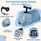 MAMIZO 5 in 1 Rutschauto ab 1 Jahr, Babyrutscher mit 4 PCs 360° Geräuschlose Räder, Babyroller bis 20kg, Babyrollbrett, EPP, Baby Walker, Wippauto, Rutschfahrzeug, Baby Spielzeug Rutschauto, Blau