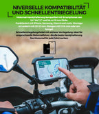 Handyhalterung Motorrad 【Doppelte Antivibrations-Technologie】mit Aluminiumkörper und Ring Motorrad Handyhalterung 5,4 bis 7,2" Handyhalter Fahrrad 【Schnellverschluss】 Phone Holder Bike als Geschenk