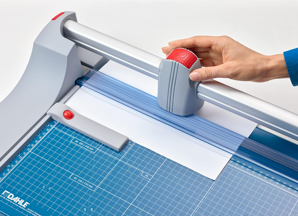 Dahle 448 Papierschneider (bis DIN A0, 20 Blatt Schneidleistung) 1300 mm, blau