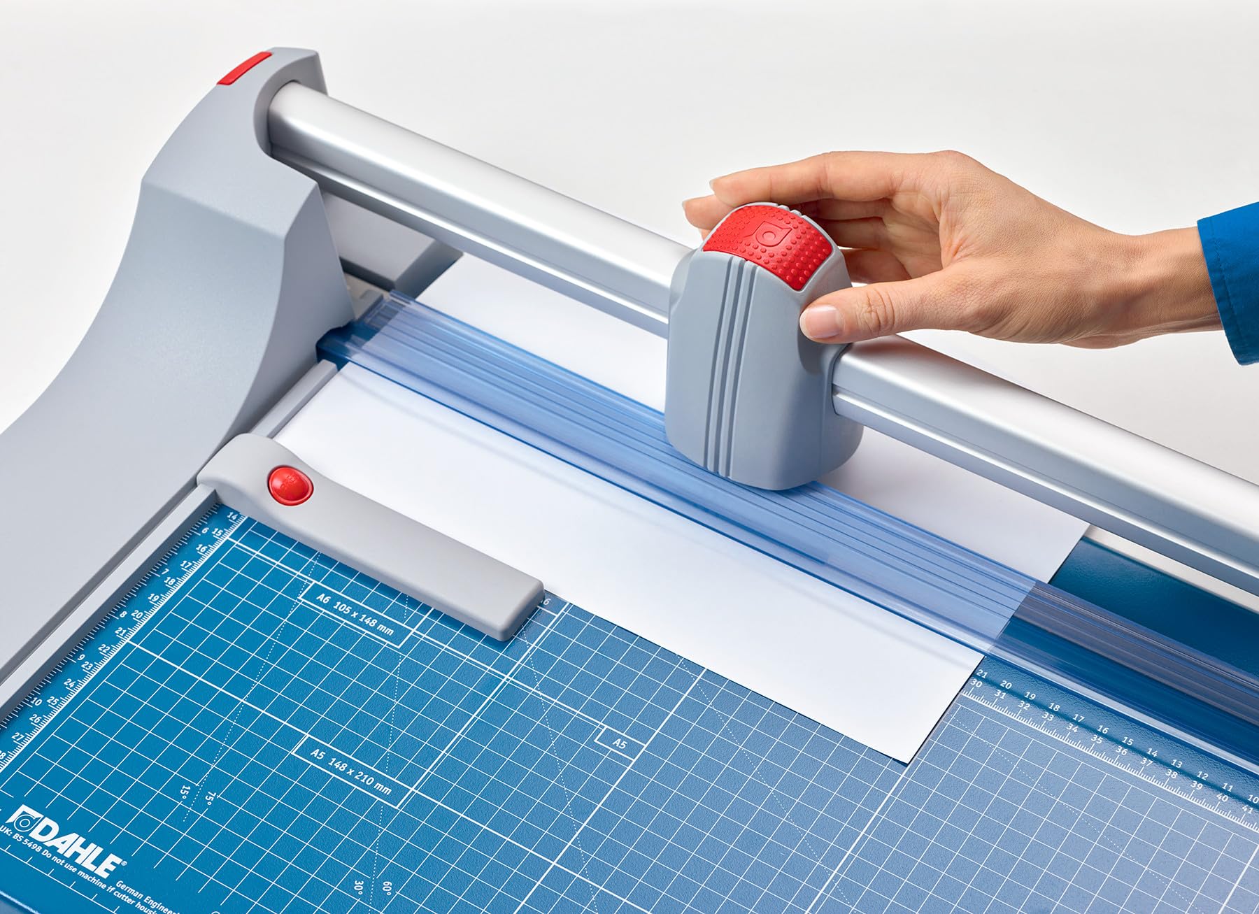 Dahle 448 Papierschneider (bis DIN A0, 20 Blatt Schneidleistung) 1300 mm, blau