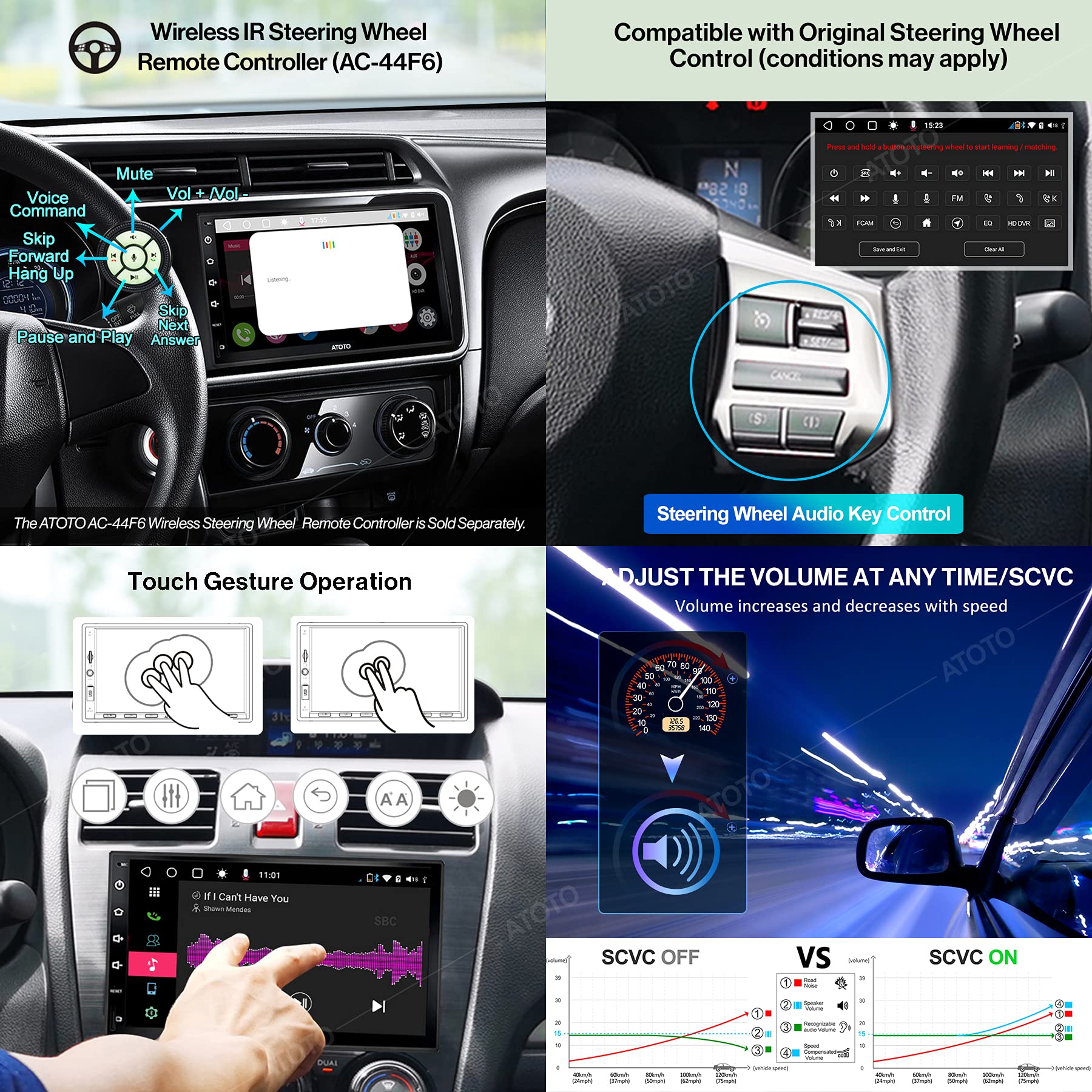 [Neu] ATOTO S8 Premium Doppel-DIN Android Autoradio, Kabelloses CarPlay & Android Auto, 7-Zoll-QLED-Anzeige, Dual BT mit aptX HD, USB tethering,HD Rückansicht mit LRV, SCVC und mehr, S8G2B74PM