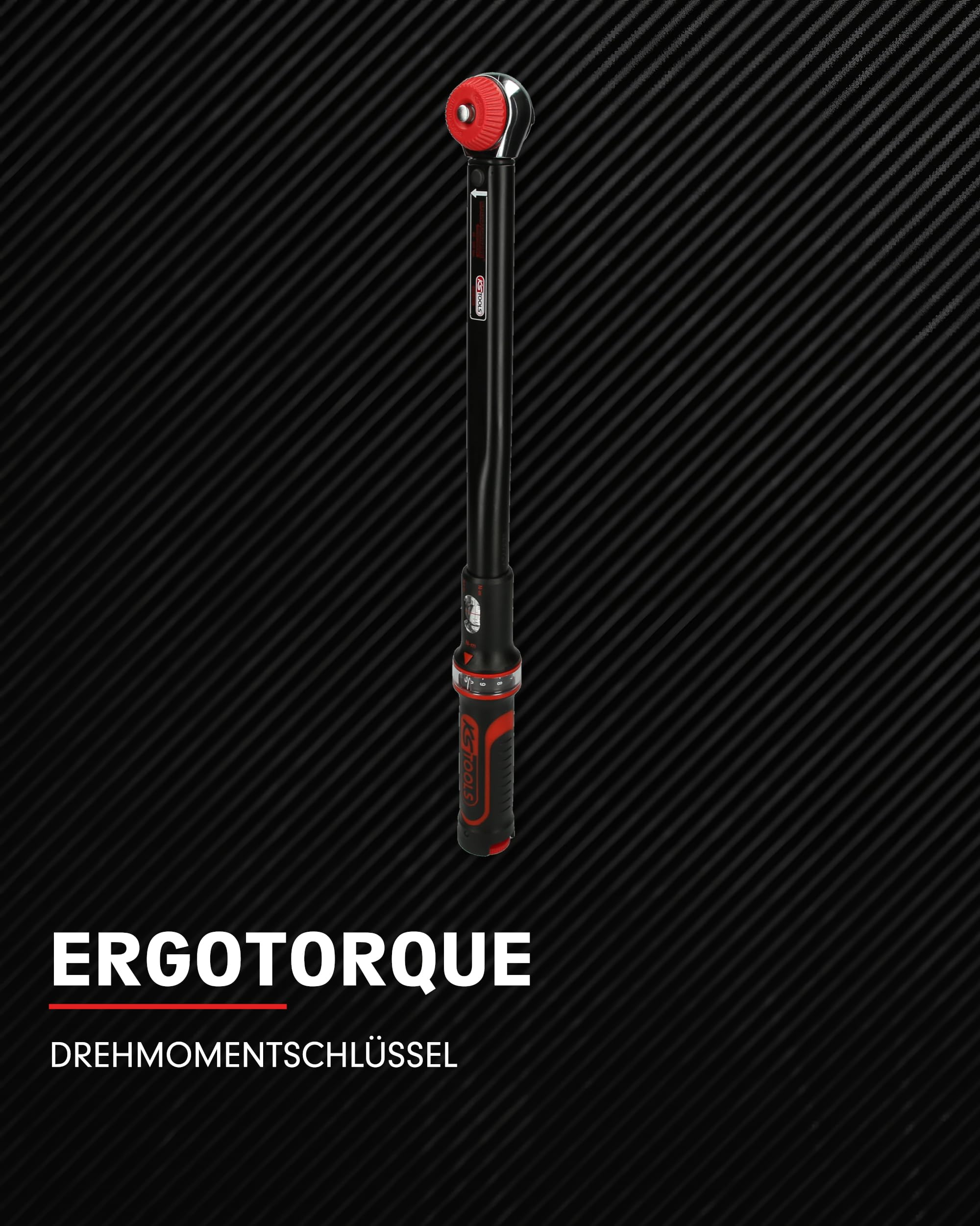 KS Tools Ratschen Drehmomentschlüssel 1/2 Zoll Drehknopf ERGOTORQUEprecision 516.1432 I 20-100 Nm I Mit Doppelskala in Nm und lbf•ft I Präzisions Schraubenschlüssel