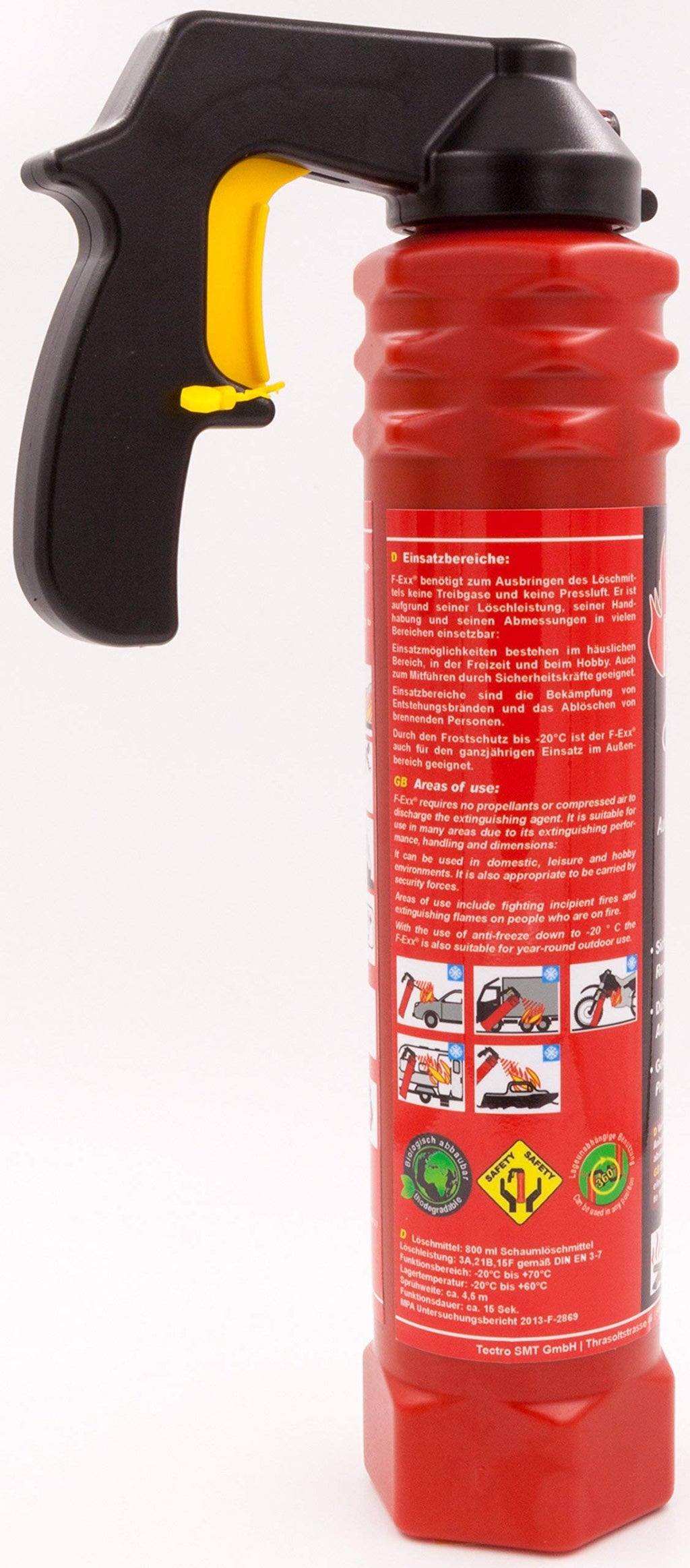 F-Exx 8.0 C - Auto-Schaum-Feuerlöscher ohne Treibgas mit Frostschutz von -20° bis +70° C Made in Germany