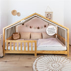 lilimaus Hausbett Himmel [in 12 Farben] Betthimmel Hausbett aus 100% Baumwolle Musselin - Stoffhimmel für Hausbett Deko Mädchen & Jungen - Himmel für Hausbett Kinder - Bett Vorhang Kinderbett