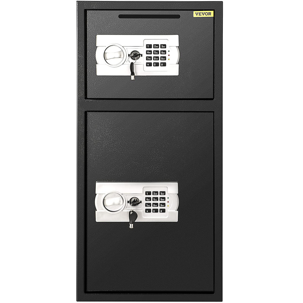 BuoQua Elektronikschloss Tresor 4MM Doppel- Stahltür Sicherheitsschrank Mit Zahlenschloss Möbeltresor Mit Schlüssel Doppelbarschlosss für Schmuck Dokumente Urkunden Geld usw.