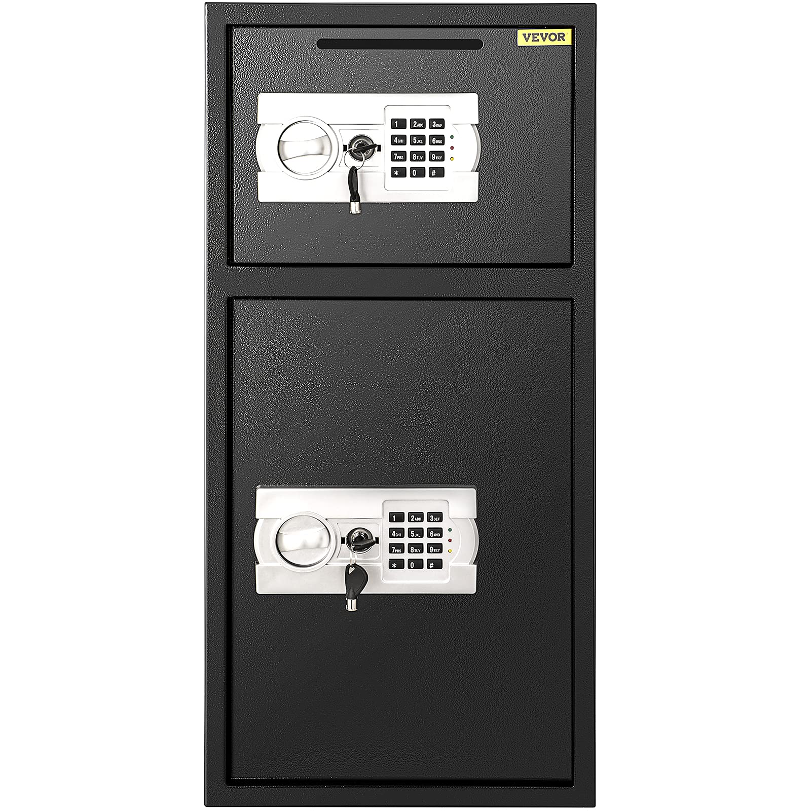 BuoQua Elektronikschloss Tresor 4MM Doppel- Stahltür Sicherheitsschrank Mit Zahlenschloss Möbeltresor Mit Schlüssel Doppelbarschlosss für Schmuck Dokumente Urkunden Geld usw.