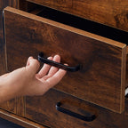 TUKAILAI Rollcontainer Aktenschrank aus Holz, Abschließbar Büroschrank mit 3 Schubladen und Tür, Mobiler Schreibtisch Unterschrank mit 4 Rollen für Büro Arbeitszimmer Wohnzimmer, 40×60×57 cm, Braun