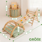 Goodevas 5-in-1 Montessori Klettergerüst Set: Indoor Kletterdreieck, Kletterbogen mit Kissen, und Rutsche für Kinder, Indoor Spielplatz 1-3 Jahre