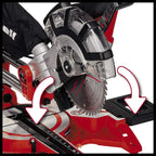 Einhell Zug-Kapp-Gehrungssäge TC-SM 2131/2 Dual (1800 W, max. 62 mm x 310 mm Schnitttiefe/-breite, Ø 210 mm Sägeblatt, beidseitig neigbarer Sägekopf, Zugfunktion, Laser)