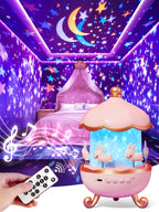 One Fire 【Geschenkbox】 Sternenhimmel Projektor Kinder mit 15 Filmen & 15 Musik – 360° Drehbare, Fernbedienung Timer, Einhorn Spielzeug für Mädchen 3-9 Jahre, Kinderzimmer Deko Geschenk