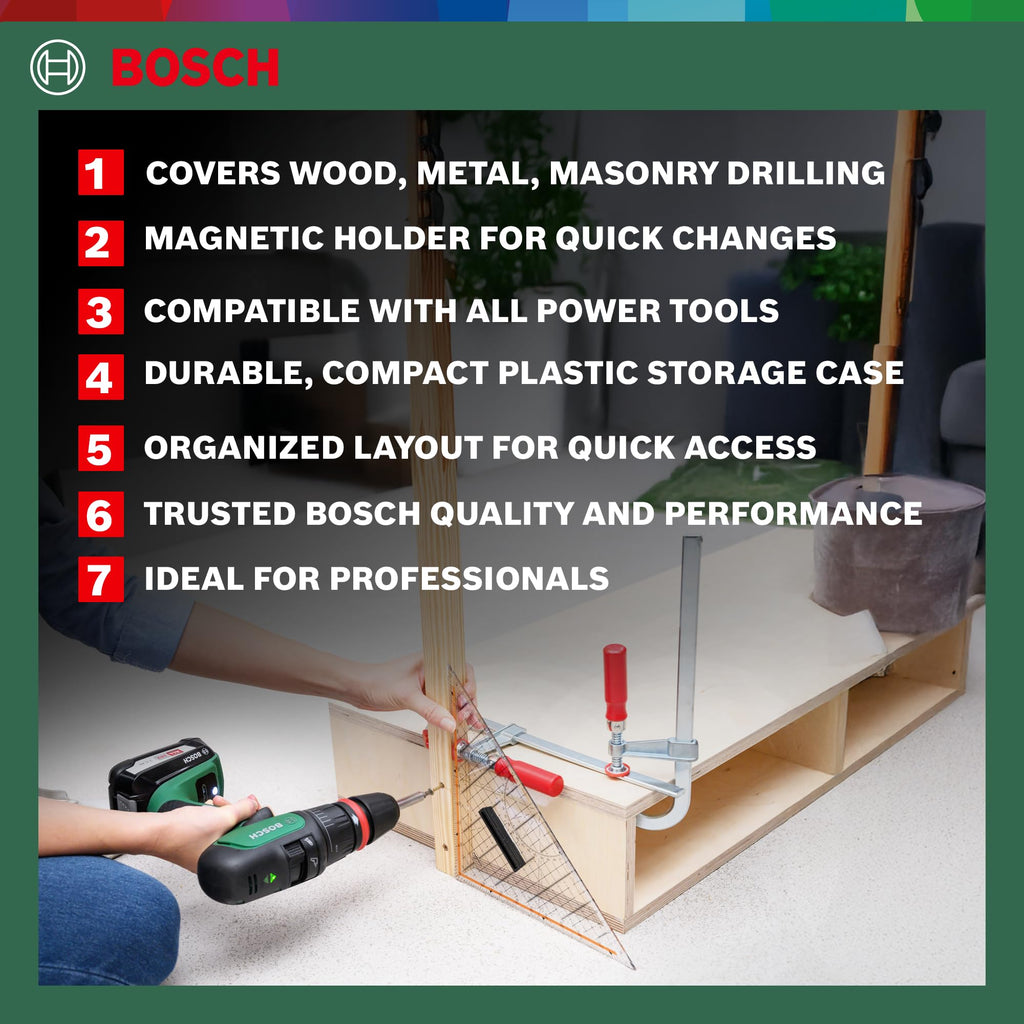 Bosch Accessories Bosch 34tlg. X-Line Classic Schrauber und Bohrer Set (Holz, Stein und Metall, Zubehör Bohrmaschine)