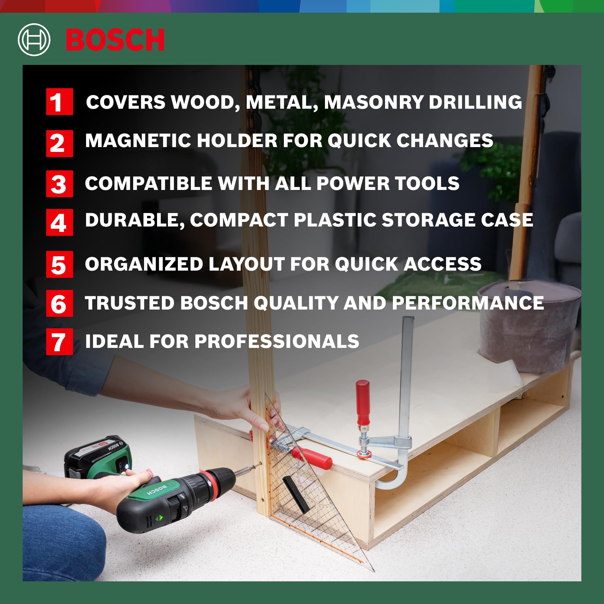 Bosch Accessories Bosch 34tlg. X-Line Classic Schrauber und Bohrer Set (Holz, Stein und Metall, Zubehör Bohrmaschine)