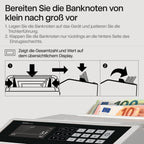 Safescan 2465-S Geldzählmaschine, Wertzählung für gemischte EUR-Banknoten - Banknotenzähler mit 7-facher Echtheitsprüfung - zählt sortierte Banknoten aller Währungen