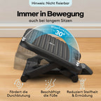 ACROPAQ Fußstütze Schreibtisch - Fußstütze mit 3 verstellbaren Höhen, Massagefunktion, neigbar von -30° bis +30° für maximalen Komfort - Fusshocker, Stehmatte schreibtisch, Fußbank