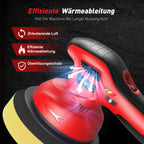 2025 Poliermaschine Auto Akku, 2x4000mAh Batterie (Bis zu 6000 U/min) Poliermaschine Auto, 6'' Autopolierer, 8 mm Exzenter-Poliermaschine für Auto-und Bootspflege, Polieren Wachsen Auto Detaillierung