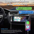 1 DIN Autoradio mit Wireless CarPlay & Android Auto, 6,36 Zoll Auto Radio mit Bildschirm, Rückfahrkamera, FM, Bluetooth, Freisprecheinrichtung, Aux-Eingang, Lenkradsteuerung, Equalizer, Mirror Link