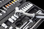 Connex Bit- und Steckschlüssel-Satz 52-teilig - Stabiler Kunststoffkoffer - 1/4 Zoll - Umschaltknarre mit Schnelllösefunktion - Für Montage- & Schraubarbeiten / Stecknuss-Set / Bit-Set / COXB365010