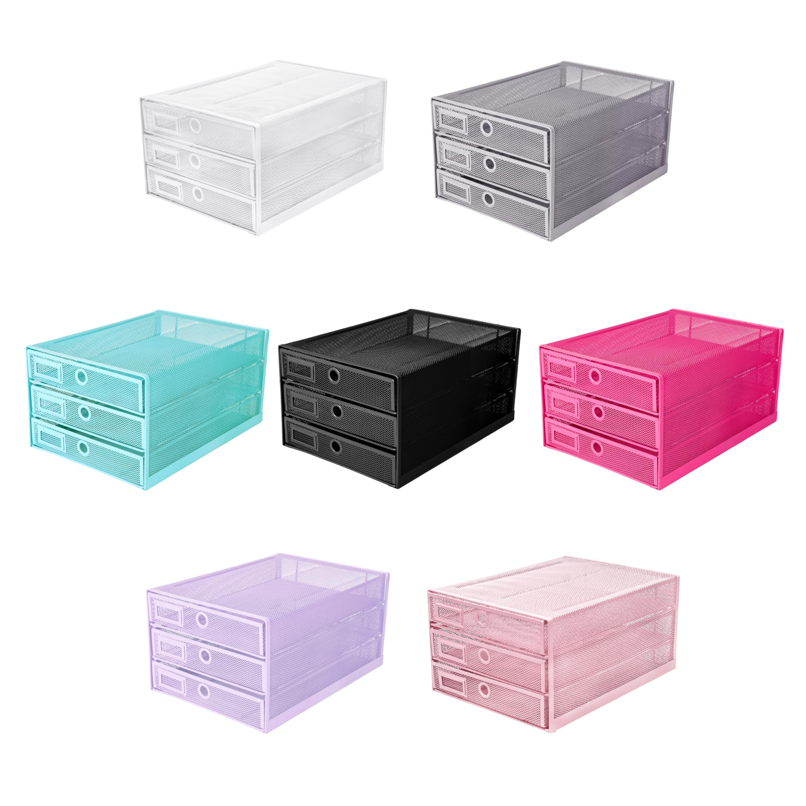 Exerz Papier Sortierer mit 3 Schubladen/A4 Dokumente/Schubladenbox - Drahtgeflecht Büroablage/Aufbewahrung Ordner/Schnellhefter/Organisator/Schreibtisch Multifunktions (Schwarz)