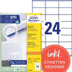 AVERY Zweckform 3475-200 Adressaufkleber (4.800 plus 480 Klebeetiketten extra, 70x36mm auf A4, Papier matt, bedruckbare Absenderetiketten, selbstklebende Adressetiketten mit ultragrip) 220 Blatt, weiß