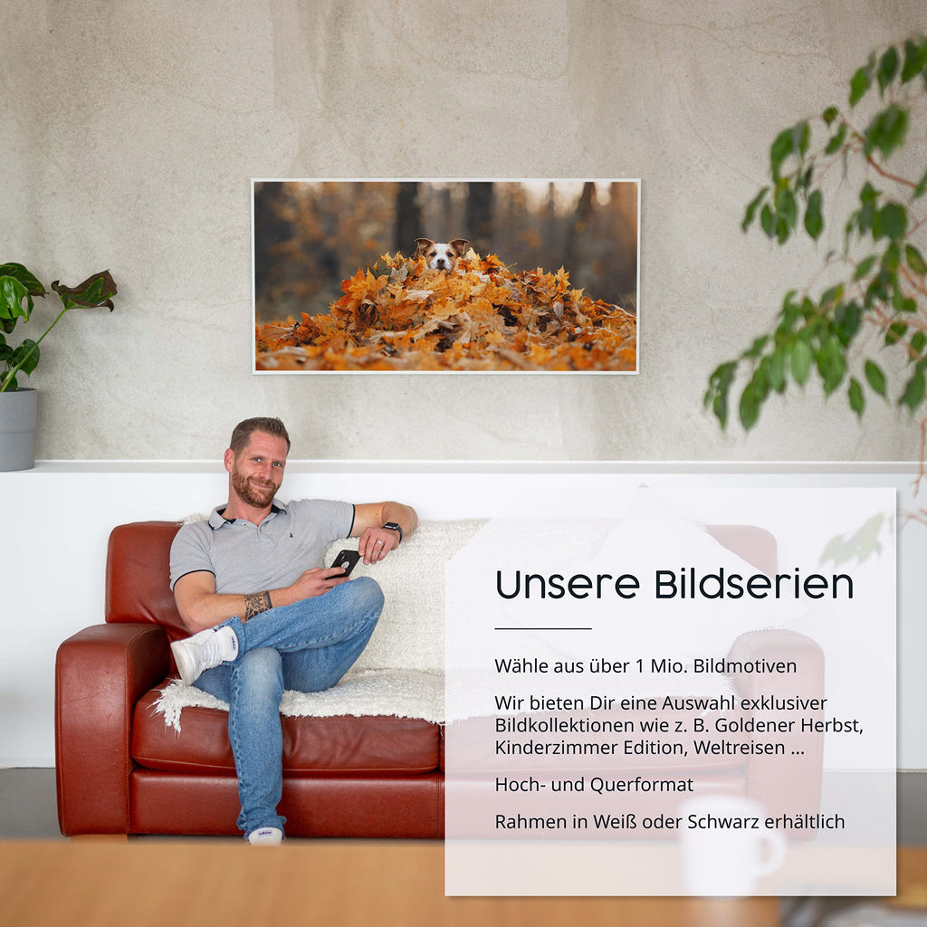 Könighaus Bild Infrarotheizung – Strahlende Wohlfühlmomente – TÜV SÜD - 5 Jahre Garantie - 1200 Watt - Infrarot Wandheizung (Motiv: Feuer)