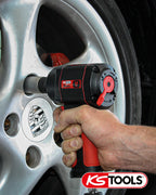 KS Tools Hochleistungs Schlagschrauber Druckluft miniDEVIL 1/2" 515.1315 I 3-fache Drehmomentvorwahl 210, 503, 755 Nm mit max. Löse-Drehmoment 1084 Nm I Zum Anziehen & Lösen von Schrauben