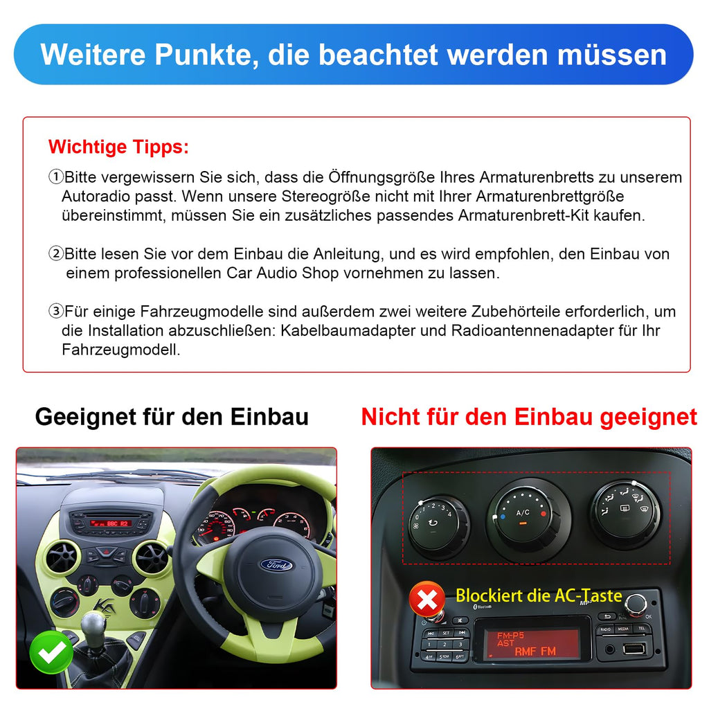 Android Autoradio 1din mit Navi 7 Zoll Bildschirm Android Auto & Wireless CarPlay Auto Radio Touch Display mit Bluetooth FM WiFi GPS SWC USB 2G+32G