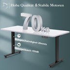 JUMMICO Höhenverstellbarer Schreibtisch Gestell mit USB-Buchse und Kabelwanne, Elektrisch Stufenlos Höhenverstellbar Ttischgestell mit Rollen, Steh Schreibtisch Stehpult（Schwarz）